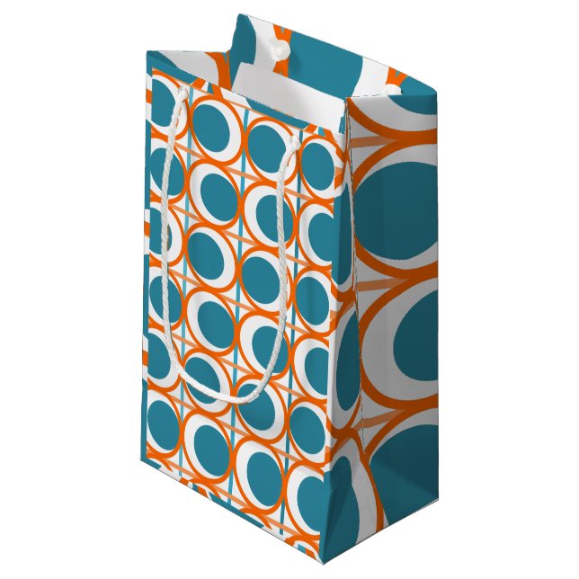 Sacola Para Presentes Pequena Círculos e Linhas MCM (Frente inclinada)