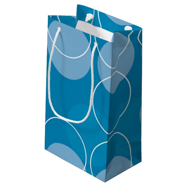 Sacola Para Presentes Pequena Círculos retros (Verso inclinado)