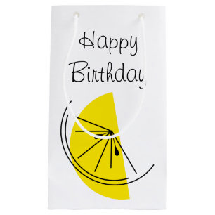Sacola Para Presentes Pequena Citrus Lemon Happy Birthday