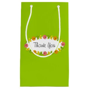 Sacola Para Presentes Pequena Citrus Oval Green - Obrigado, saco de presentes pe