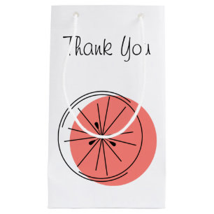 Sacola Para Presentes Pequena Citrus Pink Obrigado Bolsa de presentes pequeno