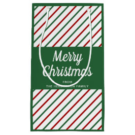 Sacola Para Presentes Pequena Clássico Verde Tirado Feliz Natal