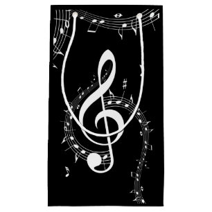 Sacola Para Presentes Pequena Climacic G Clef Music Black
