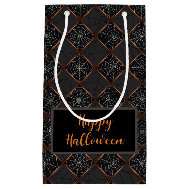 Sacola Para Presentes Pequena Cobweb Checkerboard (Frente)