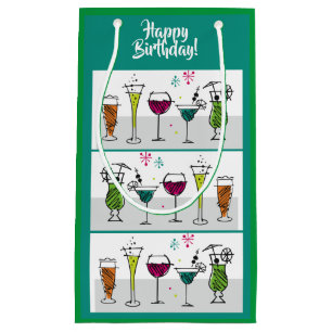 Sacola Para Presentes Pequena Cocktails Álcool Celebra Aniversário ou Divertim