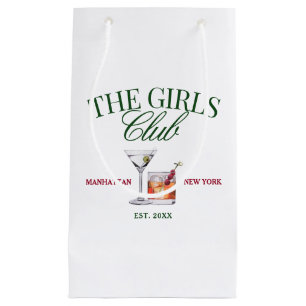 Sacola Para Presentes Pequena Cocktails clássicos Green & Red Girl's Club