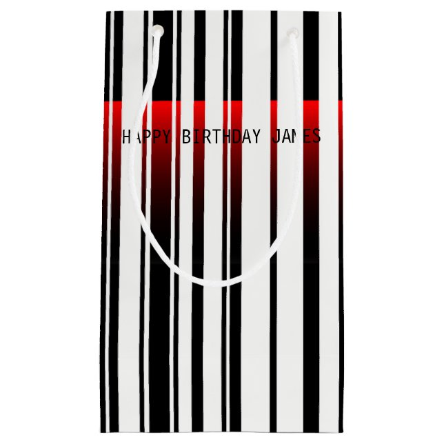 Sacola Para Presentes Pequena código de barras com saco de scanner a laser (Frente)