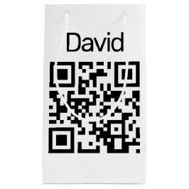 Sacola Para Presentes Pequena Código QR Aniversário em Branco