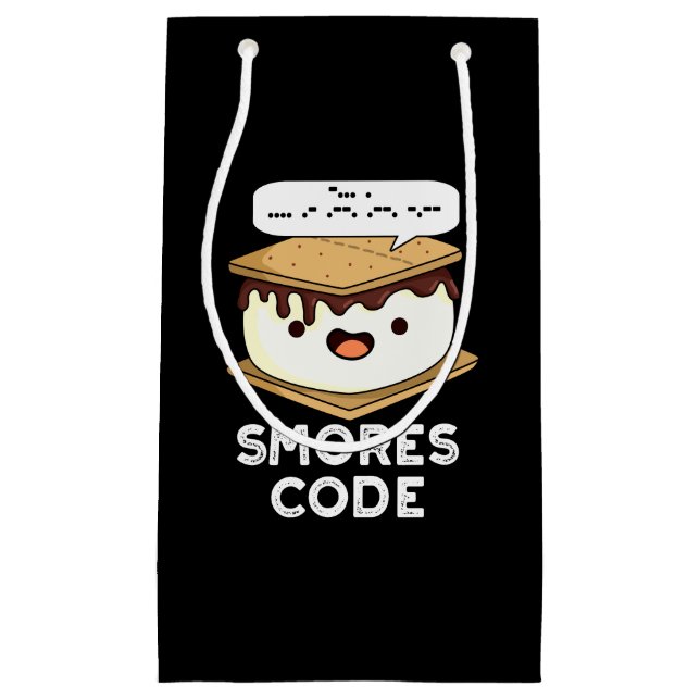 Sacola Para Presentes Pequena Código Smores Comida engraçada Torre Escuro BG (Frente)