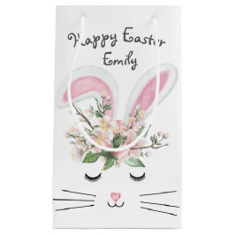 Sacola Para Presentes Pequena Coelhinho de Páscoa com Flores