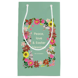 Sacola Para Presentes Pequena Coelho Bonito Coelho Floral páscoa