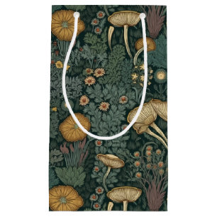 Sacola Para Presentes Pequena Cogumelo Botânico Russo e Padrão Floral
