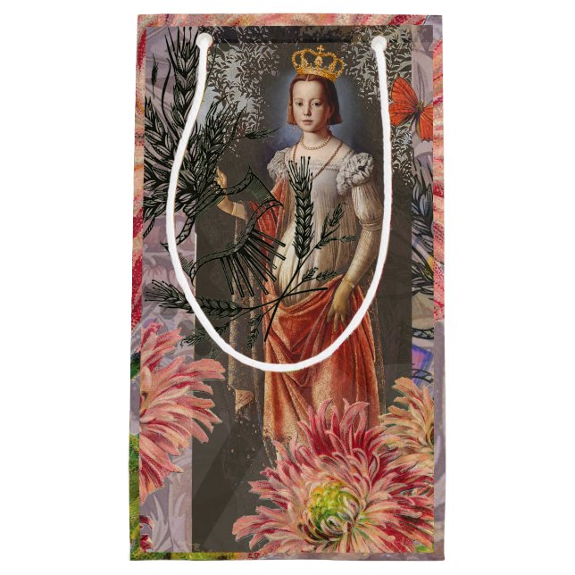 Sacola Para Presentes Pequena Colagem da Deusa Virgem Celestial: Celestial Vinta (Frente)