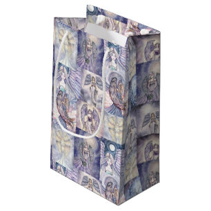 Sacola Para Presentes Pequena Colagem de Anjos Lindos Arte Fantasia