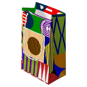 Sacola Para Presentes Pequena Colagem de Formas Bauhaus