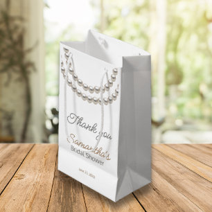 Sacola Para Presentes Pequena Colar de Pérola Elegante Presente de Chá de Noiva