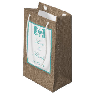 Sacola Para Presentes Pequena Coleção de Casamentos de Praia de Turquoise Seacav
