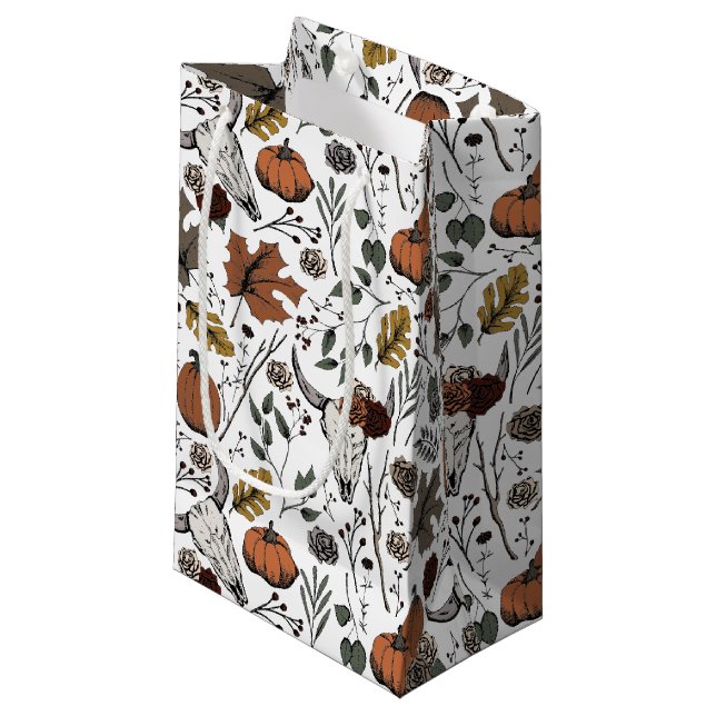 Sacola Para Presentes Pequena Colheita de Queda Ocidental e crânios de vaca (Frente inclinada)