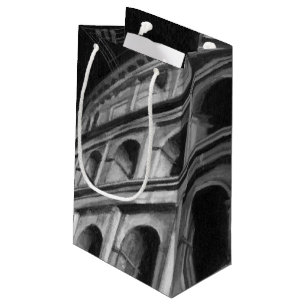 Sacola Para Presentes Pequena Coliseu romano com desenhos arquitetônicos
