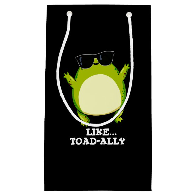 Sacola Para Presentes Pequena Como um Sapo Engraçado Engraçado, Arroado Escuro B (Frente)