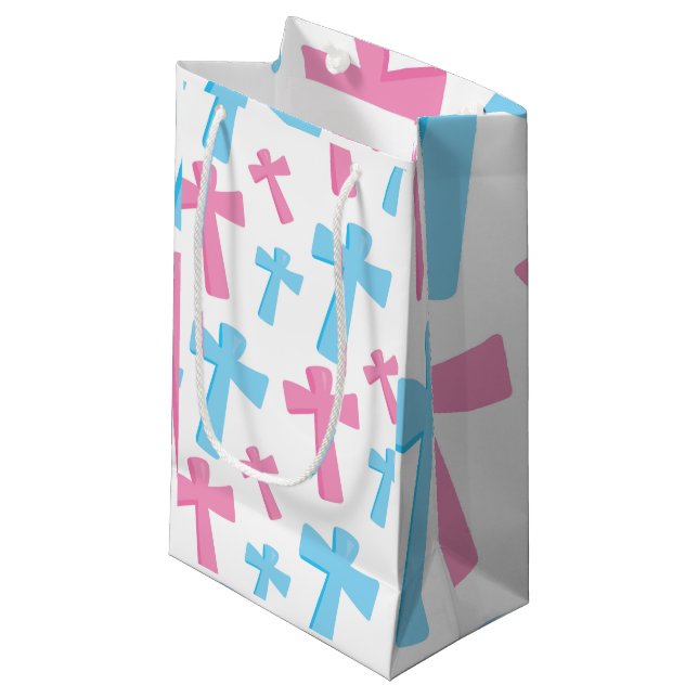 Sacola Para Presentes Pequena Comunidade Santa (Frente inclinada)