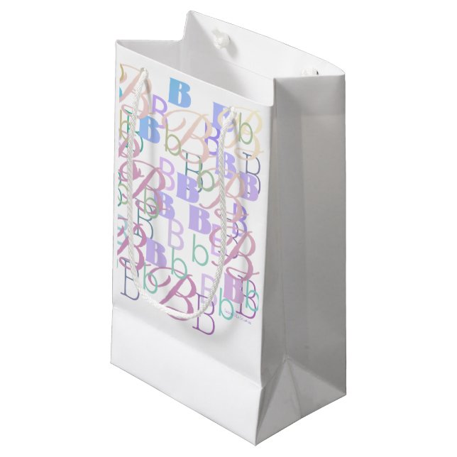 Sacola Para Presentes Pequena Confete de Letras "B" (Frente inclinada)