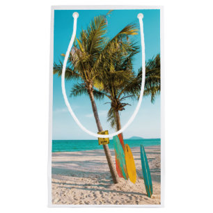 Sacola Para Presentes Pequena Conselhos de surf no travesseiro decorativo de pra