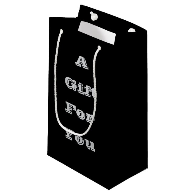 Sacola Para Presentes Pequena Cor Sólida Preta Tradicional do Eterno Clássico (Frente inclinada)