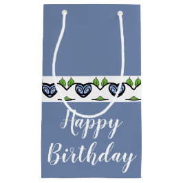 Sacola Para Presentes Pequena Coração Azul Acentuado