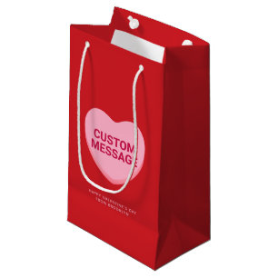 Sacola Para Presentes Pequena Coração de conversação de mensagens personalizadas