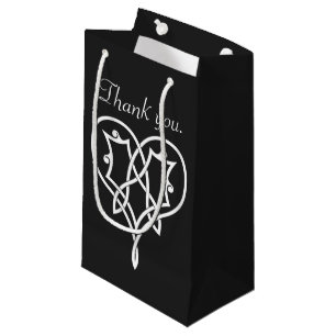 Sacola Para Presentes Pequena Corações Celtas em Bag Preto para Presente