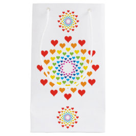Sacola Para Presentes Pequena Corações em torno de corações