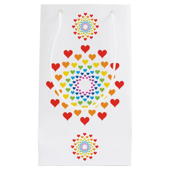 Sacola Para Presentes Pequena Corações em torno de corações (Frente)