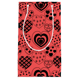 Sacola Para Presentes Pequena Corações Repetitivos