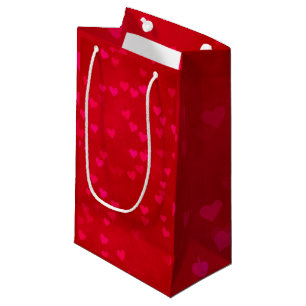 Sacola Para Presentes Pequena Corações Vermelhos