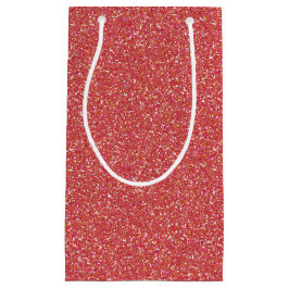 Sacola Para Presentes Pequena Coral Sparkle Glitter Gift Bag
