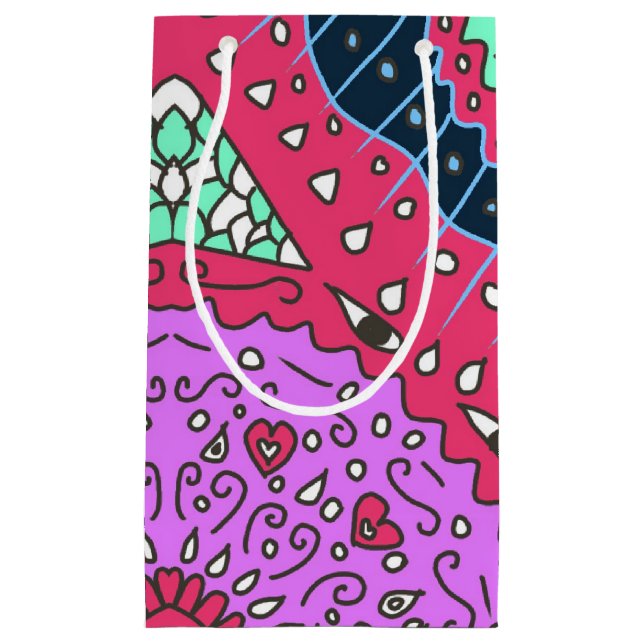 Sacola Para Presentes Pequena Cores do padrão (Frente)