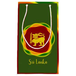Sacola Para Presentes Pequena Cores do Sinalizador do Sri Lanka e Leão Amarelo S