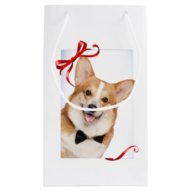 Sacola Para Presentes Pequena Corgi (Verso)