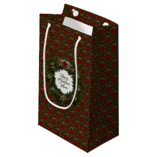 Sacola Para Presentes Pequena Coroa de Natal