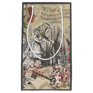 Sacola Para Presentes Pequena Cortina Clássica das Aventuras de Alice no País da