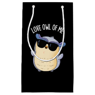 Sacola Para Presentes Pequena Coruja De Amor De Mim Engraçado Pássaro Escuro BG