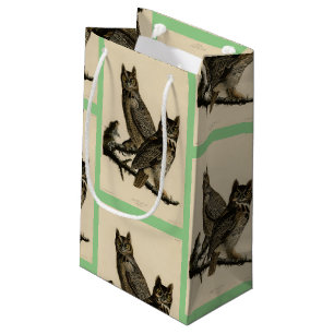 Sacola Para Presentes Pequena Coruja-excelente-Coroa-Coroa-Coroa das Aves da Amé