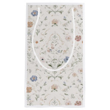 Cottagecore Beige Caprichoso Flor de Campo Aquarel