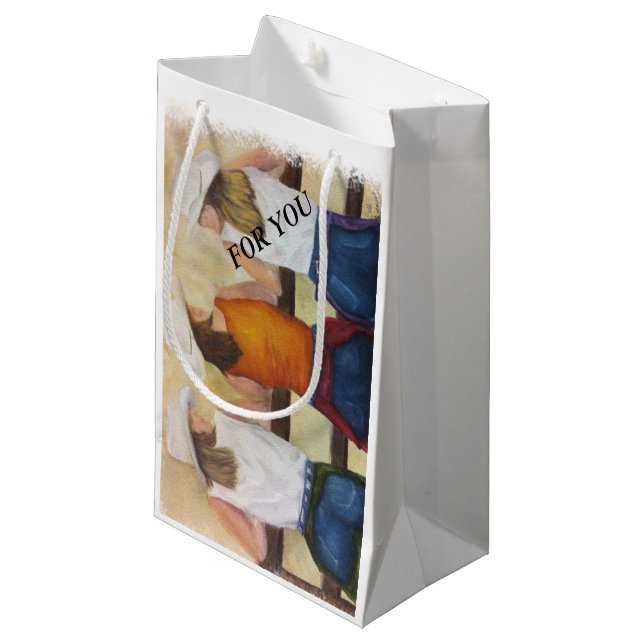 SACOLA PARA PRESENTES PEQUENA COWGIRL FUN (Frente inclinada)