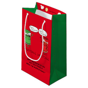 Sacola Para Presentes Pequena Cozinhar de Natal Espinhos engraçados de chef