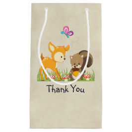 Sacola Para Presentes Pequena Criaturas Florestais Fofas Desenho Animado Obrigad