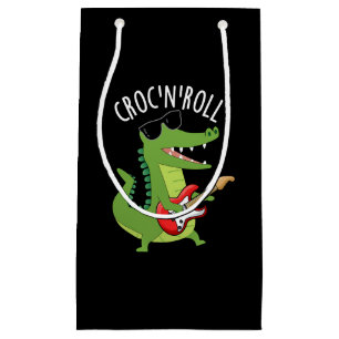 Sacola Para Presentes Pequena Croc N Roll Funny Crocodilo Pun Dardo BG