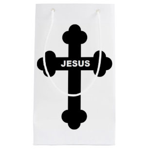 SACOLA PARA PRESENTES PEQUENA CRUZ JESUS
