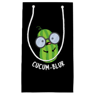 Sacola Para Presentes Pequena Cucum-blur Funny Veggie Pepino Escuro BG